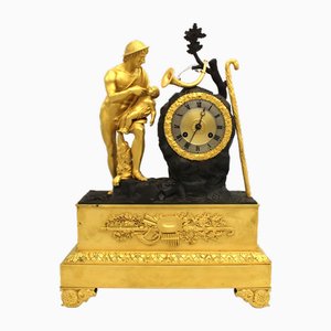 19th Century Empire Gilt Bronze Pendulum Clock