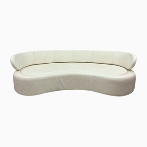 Vintage Alpha 3-Sitzer Sofa aus weißem Leder von BoConcept