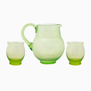 Water Jug and Glasses by W. J. Rozendaal, 1930s, Set of 3