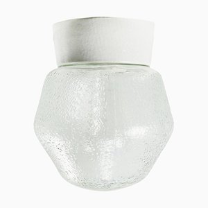 Lampade da soffitto vintage in vetro smerigliato in porcellana bianca