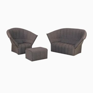 Moel Loveseat, Lounge Chair and Pouf by Inga Sempé for Ligne Roset, 2010s, Set of 3