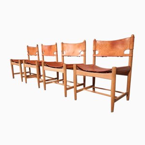 Spanische Esszimmerstühle von Børge Mogensen für Fredericia Furniture, 1950er, 4er Set