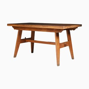 Oak Reconstruction Table by René Gabriel, Franc,e 1950s