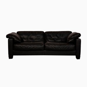 DS 17 Sofa aus schwarzem Leder von De Sede
