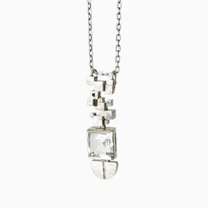 Silver and Rock Crystal Pendant by Jorma Laine, 1973