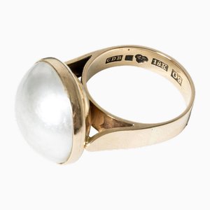 Scandinavian Gold and Mabé Pearl Ring, 1964
