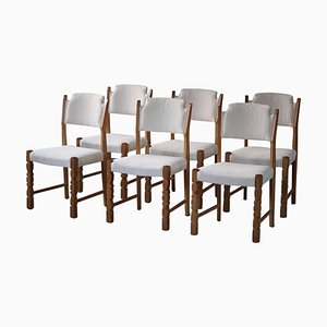 Danish Modern Bouclé Dining Chairs by Henning Kjærnulf, 1960s, Set of 6