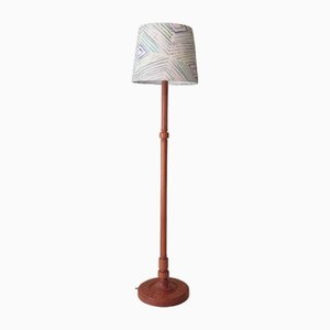 Vintage Scandinavian Pine Floor Lamp with Bespoke Lampshade, 1960s