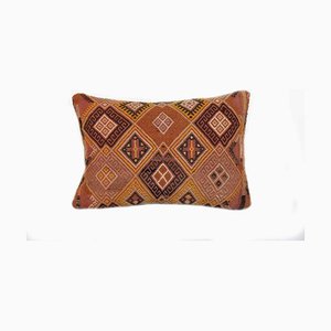 Turkish Burnt Orange Lumbar Kilim Cushion Covers