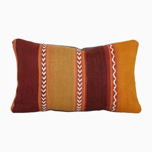 Turkish Orange Wool Sofa Rug Cushion Cover