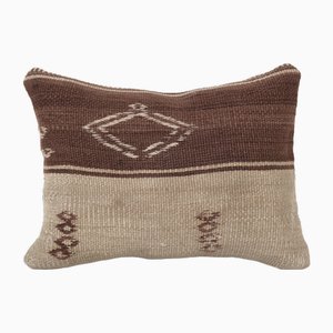 Housse de Coussin Lombaire Kilim en Chanvre Blanche