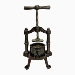 Antique French Cast Iron Fruit or Wine Grape Press from Camion Frères, 1890s
