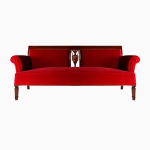 Rotes Empire-Sofa, 1950er