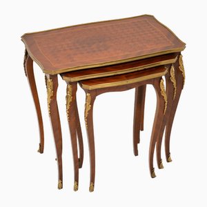 French Inlaid Parquetry Nest of Tables, 1930s, Set of 3