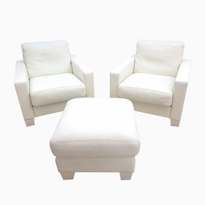 DS 17/WK Living Room Set in White Leather from de Sede, Set of 3