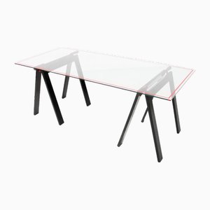 Glass Dining or Working Table attributed to Gae Aulenti for Zanotta, 1970s