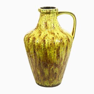 Large Lemon Yellow Ceramic Vase from Bay Keramik, Germany, 1960s