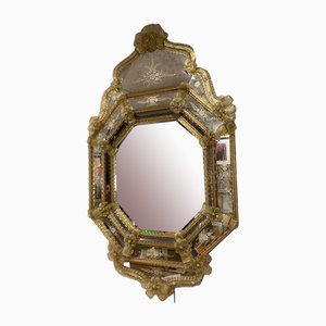 Miroir Vénitien en Cristal de Murano, Italie, 20ème Siècle