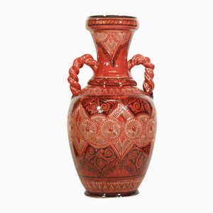 Jarrón marroquí grande de cerámica Safi del siglo XX
