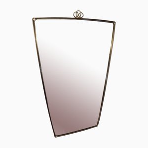 Specchio con cornice in ottone, anni '60