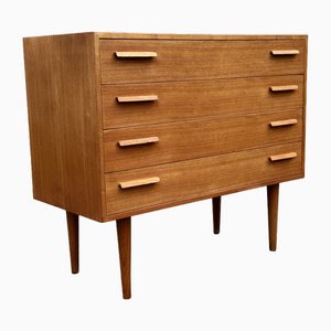 Comò Mid-Century in teak con 4 cassetti di Kai Kristiansen per Feldballes Møbelfabrik, Danimarca, anni '60