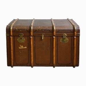 Large Antique Travel or Overseas Suitcase from Felix Schubert Chemnitz, 1920s