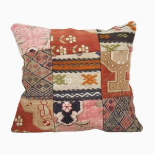 Kurdish Hand-Embroidered Rug Cushion Cover