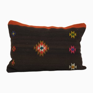 Tribal Wool Handmade Cushion Cover Covers, Striped Turkish Kilim Lumbar Cover, Ethnic Kilim Rug Cushion Cover 10 X 20