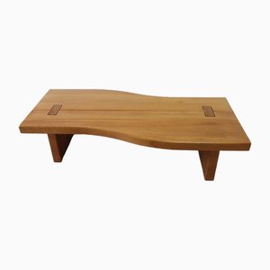 Vintage Coffee Table in Elm from Maison Regain, 1970s