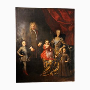 Lucia Casalini Torelli, Retrato de la noble familia italiana de Zanardi, 1740, óleo sobre lienzo