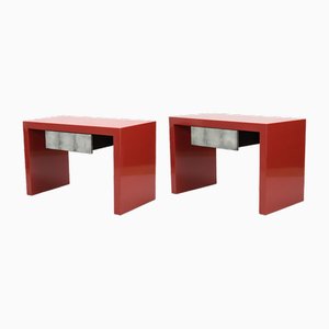 Red Lacquered Beside Tables by Kaisa Blomstedt, 2003, Set of 2
