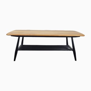 Black Legged Coffee Table attributed to Lucian Ercolani for Ercol, 1980s