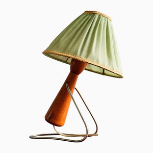 Vintage Czechoslovakian Wooden Table Lamp, 1960s