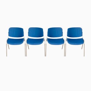 Chaises de Salle à Manger Bleues par Giancarlo Piretti pour Castelli Anonima Castelli, Set de 4