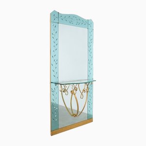 Spiegel mit Konsolentisch von Pier Luigi Colli für Cristal Art, 1950er