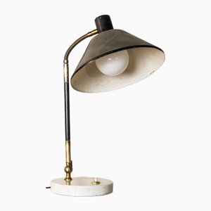 Lámpara con base circular de mármol de metal de Stilux Milano, años 50