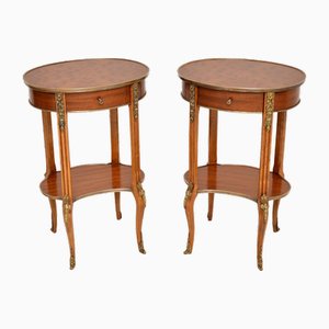French Parquetry Bedside Tables, 1930s, Set of 2
