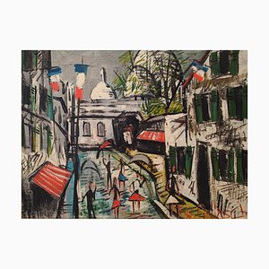 William Goliasch, Montmartre Paris, Öl auf Leinwand, Gerahmt