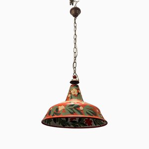 Industrial Hand Painted Light Pendant, 1960s