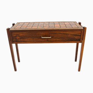 Scandinavian Console in Rosewood and Ceramic, Sweden, 1960s