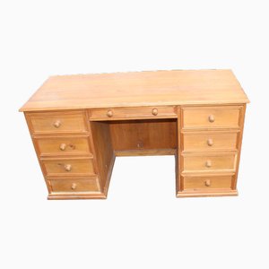 Country Pine Pedestal Writing Desk, 1960s