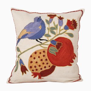 19th Century Bukhara Suzani Embroidery Animal Cushion Cover