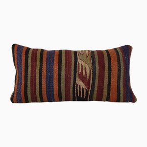 Vintage Organic Wool Kilim Lumbar Cushion Cover