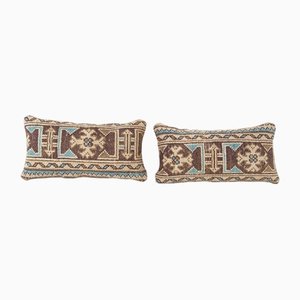 Housse de Coussin Tapis Anatolien en Laine, Set de 2