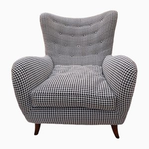 Armchair with New Pied De Poule Coating, 1940s