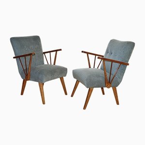 Set of Mid-Century Velvet Armchairs