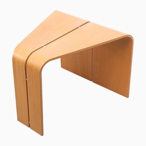 Scandinavian Bent Plywood Triangular Coffee Table, 1970s