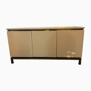 Vintage Lacquered Wood and Brass Sideboard by Guy Lefevre