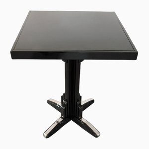 Art Deco Side Table with Black Glass Plate