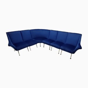 Blaues modulares Sofa, 1950er, 6er Set